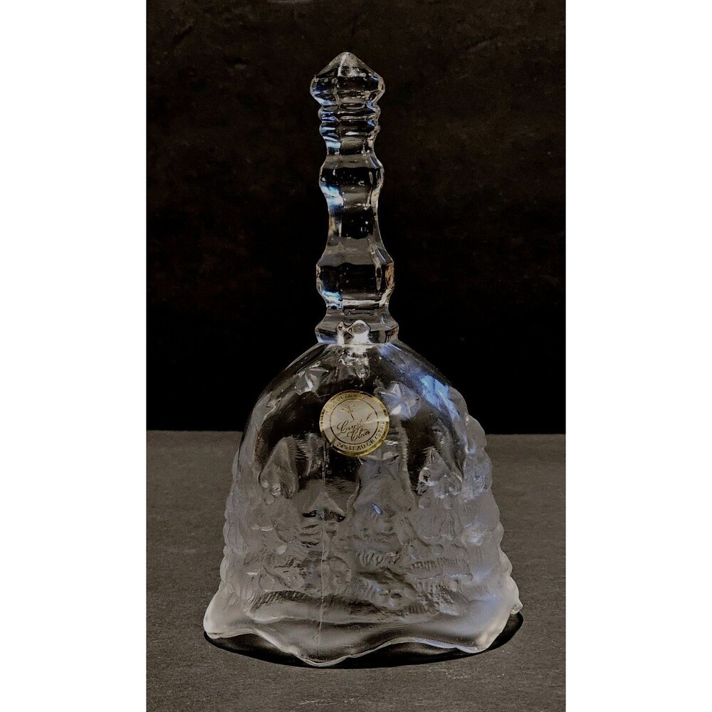 Celebrations Christmas Village Bell 24% Lead Crystal Frosted 6-3/4" High